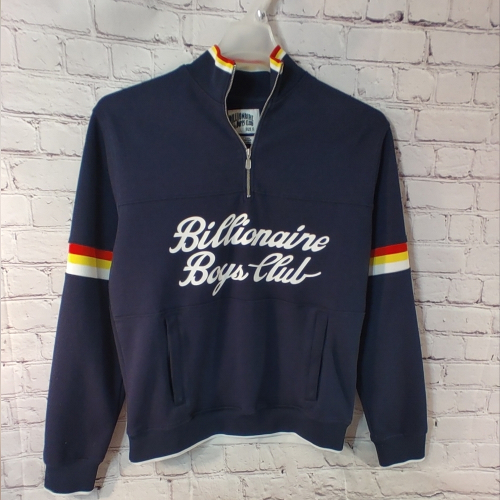 Billionaire Boys Club Time Navy Blue Sweater Small Pullover Zip Streetwear